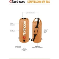 Northcore 20L Compression Bag -Deep Wetsuit 202220Northcore2030L20Compression20Bag20 20Orange20diagram.2000x2000
