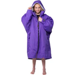 Advance Junior Long Sleeve Change Robe -Deep Wetsuit 202320Dryrobe20Advance20Junior20Long20Sleeve20Changing20Robe20Poncho20DR10420 20Purple20Grey204.2000x2000