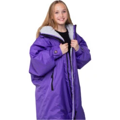 Advance Junior Long Sleeve Change Robe -Deep Wetsuit 202320Dryrobe20Advance20Junior20Long20Sleeve20Changing20Robe20Poncho20DR10420 20Purple20Grey206.2000x2000