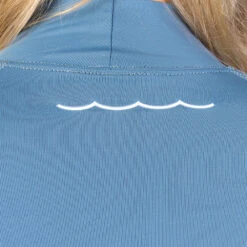 Gul Womens Recore Short Sleeve UV Rashguard -Deep Wetsuit 202320Gul20Womens20Recore20Short20Sleeve20Rashguard20Rg0330 B920Blue20Grey20Close20Up2011.2000x2000