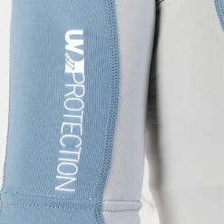 Gul Womens Recore Short Sleeve UV Rashguard -Deep Wetsuit 202320Gul20Womens20Recore20Short20Sleeve20Rashguard20Rg0330 B920Blue20Grey20Close20Up2033.2000x2000