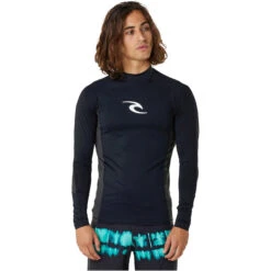 Rip Curl Mens Waves UPF Performance Long Sleeve Rash Vest
