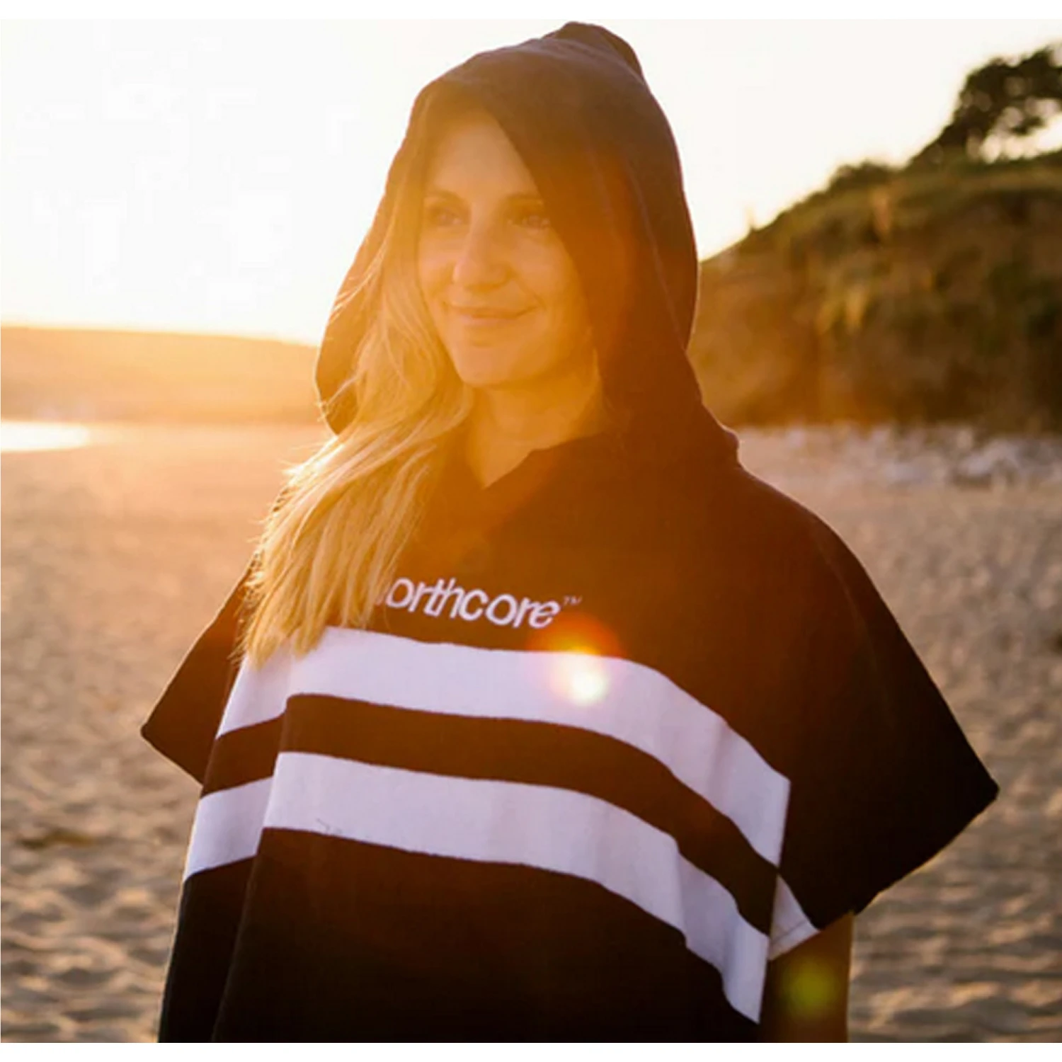 Northcore Beach Basha Stripe Hooded Towel Changing Robe / Poncho 4 Northcore Beach Basha Stripe Hooded Towel Changing Robe / Poncho - Image 4