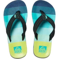Reef Kids Ahi Flip Flops 7 Reef Kids Ahi Flip Flops -Deep Wetsuit 42619 202320Reef20Kids20Flip20Flops20CJ205020 20Aqua20 20Green20Front.2000x2000