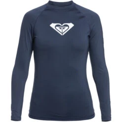 Roxy Womens Whole Hearted Long Sleeve Rash Vest -Deep Wetsuit 43518 202320Roxy20Womens20Whole20Hearted20Long20Sleeve20Rash20Vest20ERJWR0354720 20Mood20Indigo20Stand.2000x2000