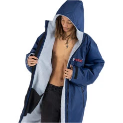 Advance Long Sleeve Change Robe V3 -Deep Wetsuit 44394 202320Dryrobe20Advance20Long20Sleeve20Changing20Robe20Poncho20DALSV320 20Navy20Blue2020Grey20front203.2000x2000