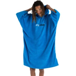 Organic Cotton Hooded Towel Change Robe V3 -Deep Wetsuit 44404 202320Dryrobe20Organic20Cotton20Hooded20Towel20Changing20Robe2020Poncho20DOCTV320 20Cobalt20Blue20front.2000x2000