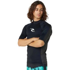 Rip Curl Mens Waves UPF Performance Short Sleeve Rash Vest 9 Rip Curl Mens Waves UPF Performance Short Sleeve Rash Vest -Deep Wetsuit 44715 202320Rip20Curl20Mens20Waves20UPF20Performance20Short20Sleeve20Rash20Vest20142MRV20 20Black204.2000x2000