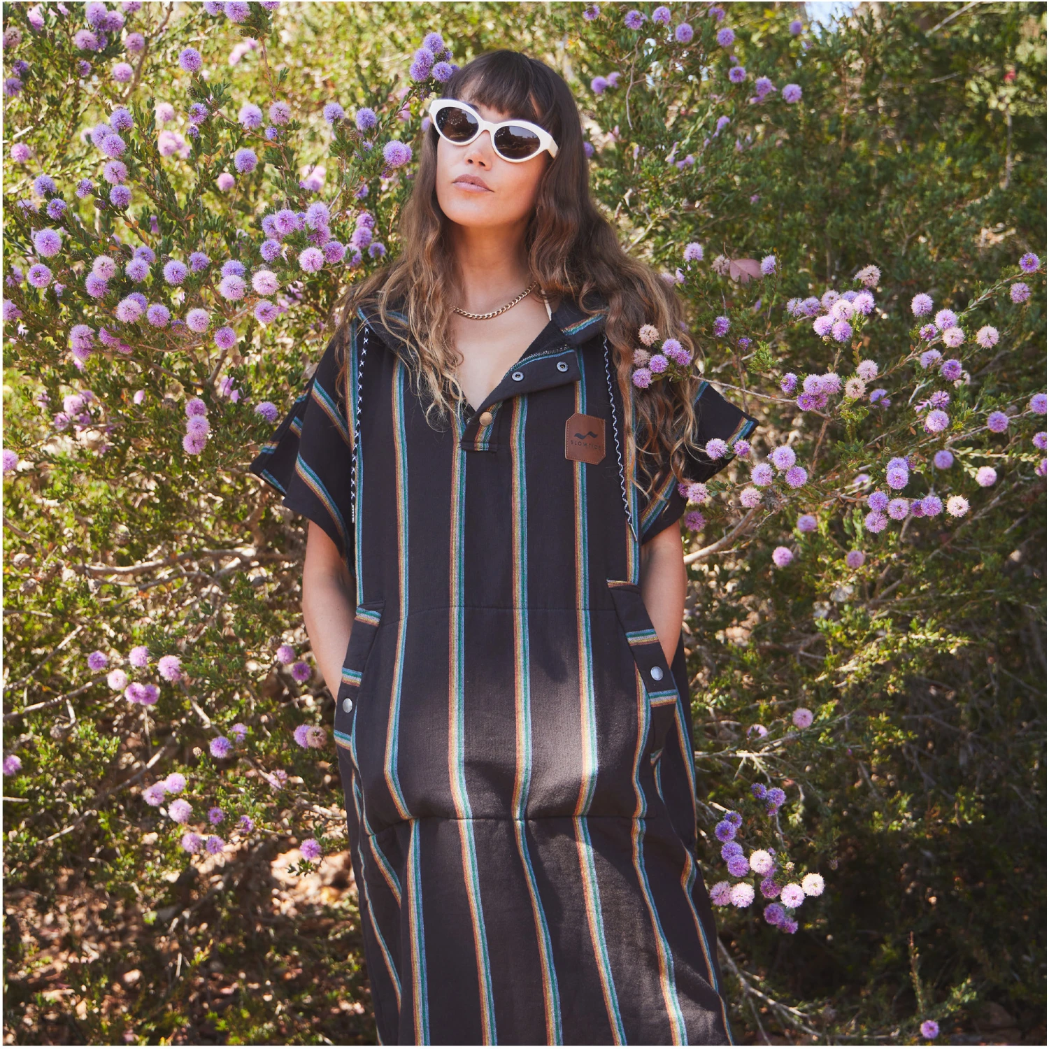 Slowtide Baja Stripe Hooded Towel Change Robe / Poncho 9 Slowtide Baja Stripe Hooded Towel Change Robe / Poncho - Image 9