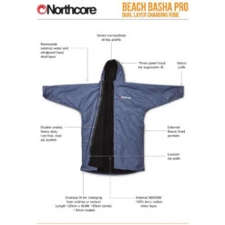 Northcore Beach Basha Pro 4 Season Changing Robe -Deep Wetsuit Blue NOCO24J 5.2000x2000