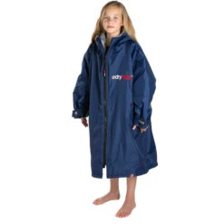 Advance Junior Long Sleeve Changing Robe -Deep Wetsuit Dryrobe Advance Junior Long Sleeve Premium Outdoor Change Robe Poncho DR104 Navy 3.2000x2000