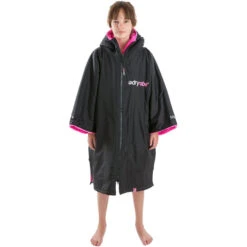 Advance Junior Short Sleeve Change Robe V3 -Deep Wetsuit Dryrobe Advance Short Sleeve Premium Outdoor Change Robe DR100 Black Pink 10.2000x2000