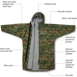 Northcore Beach Basha Sport Long Sleeve Changing Robe / Poncho -Deep Wetsuit Northcore Beach Basha Sport Long Sleeve Changing Robe Camo NOCO24P 7.2000x2000