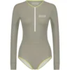 Womens One Piece Long Sleeve Front Zip Swimsuit